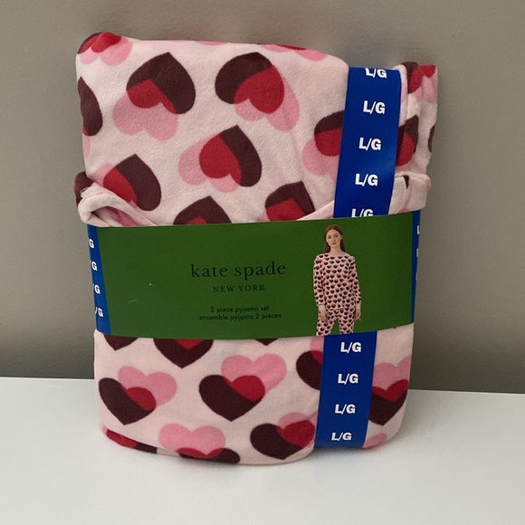 Kate Spade Two-Piece Pajama Set Hearts Large - Picture 7 of 8